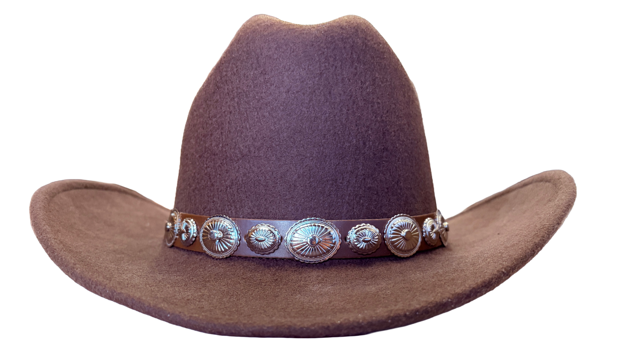 Crushable Brown Felt Concho Western Hat
