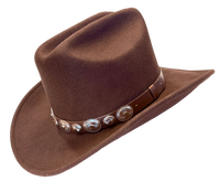 Crushable Brown Felt Concho Western Hat