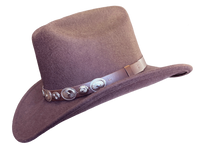 Crushable Brown Felt Concho Western Hat