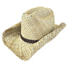 Raffia Straw Western Cowboy Hat with Vented Crown - Rockmount