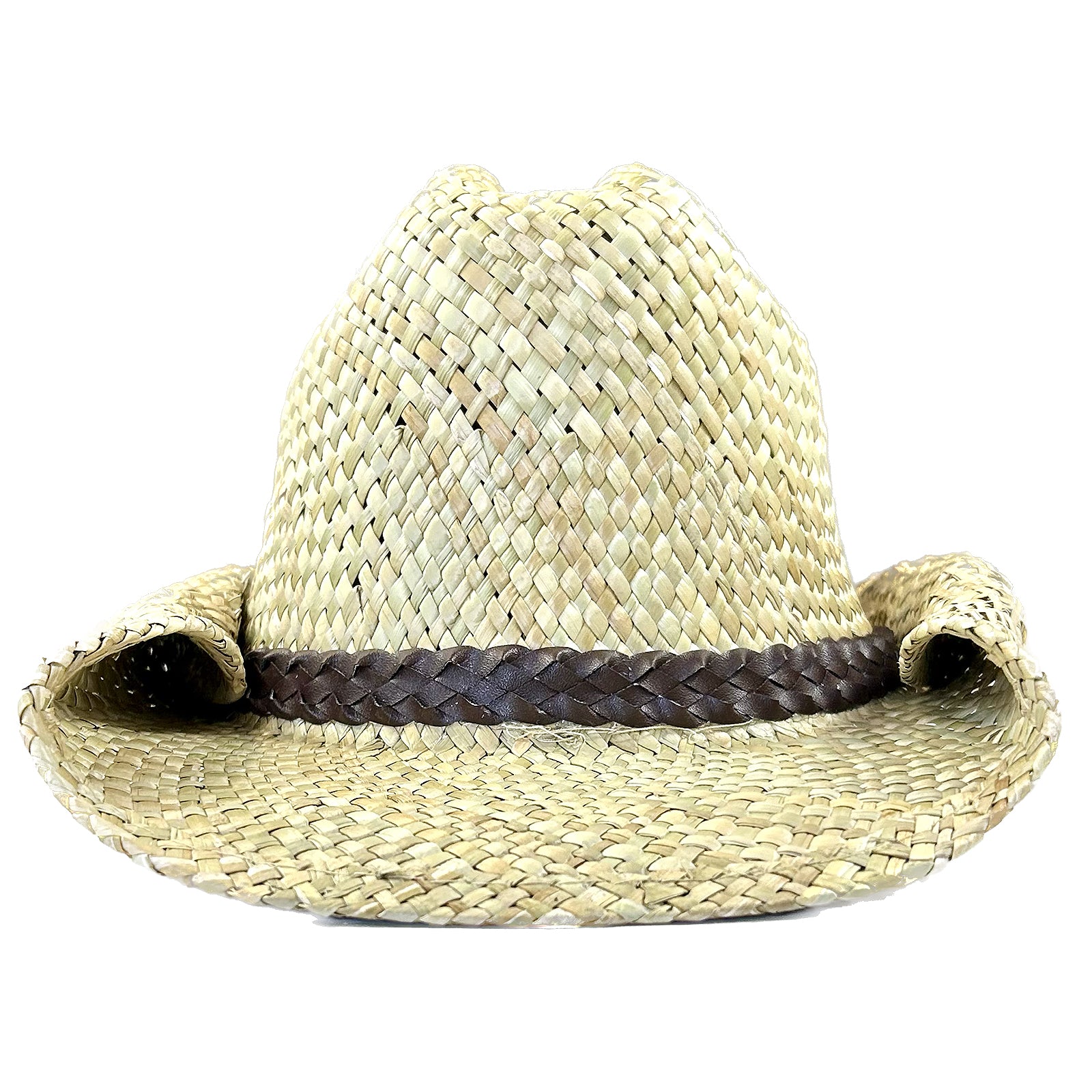 Raffia Straw Western Cowboy Hat with Vented Crown - Rockmount