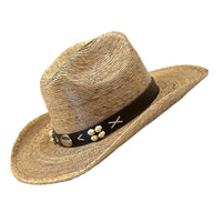 Palm Leaf Straw 2-Tone Pinch Western Cowboy Hat