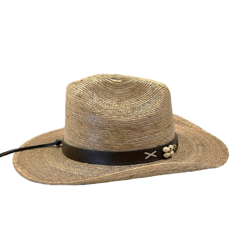 Palm Leaf Straw 2-Tone Pinch Western Cowboy Hat