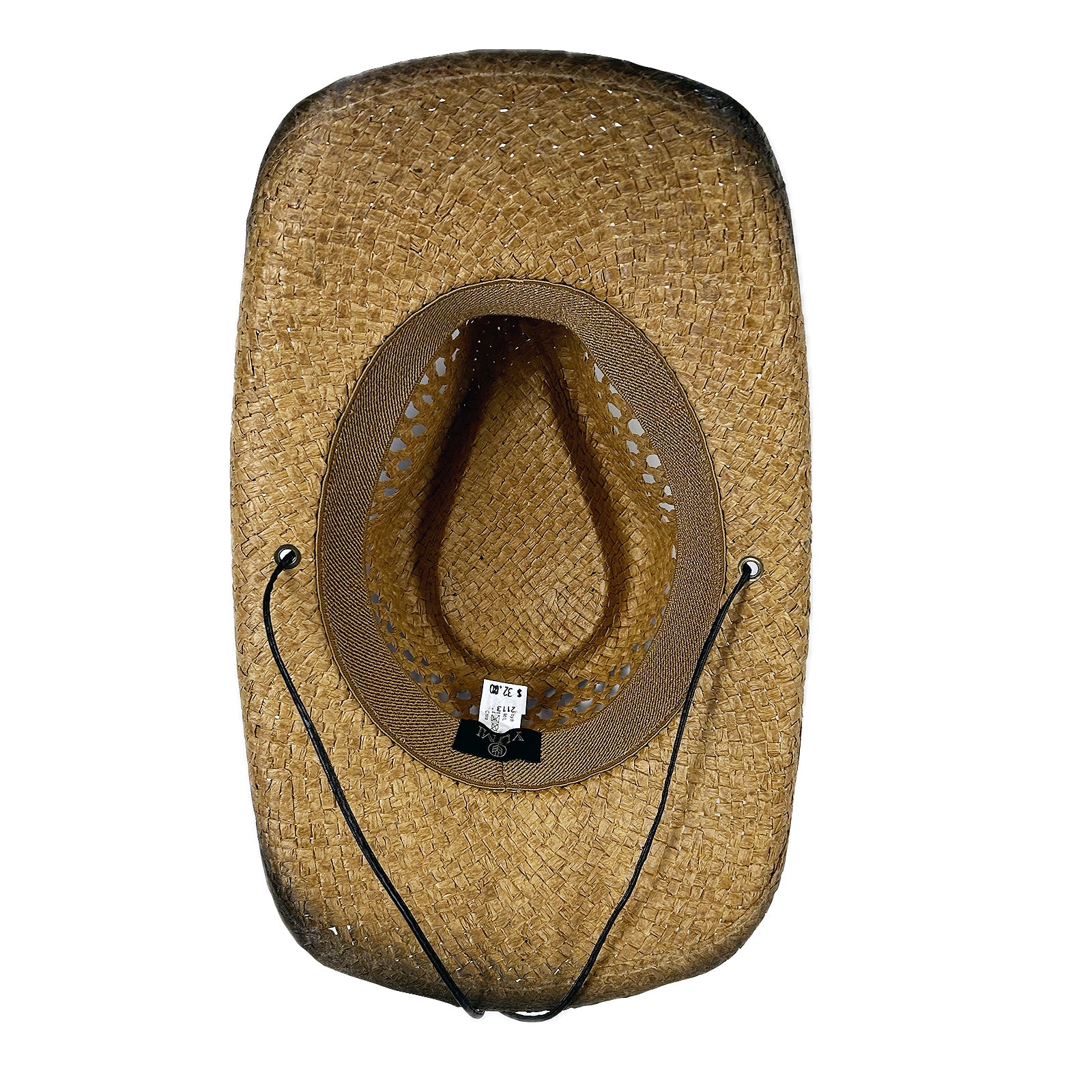 Raffia Straw 2-Tone Pinch Crease Western Cowboy Hat