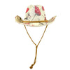 Floral Red & Green Print Straw Western Cowgirl Hat