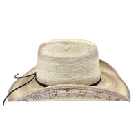 Palm Straw Western Cowboy Hat with Cattleman Brands