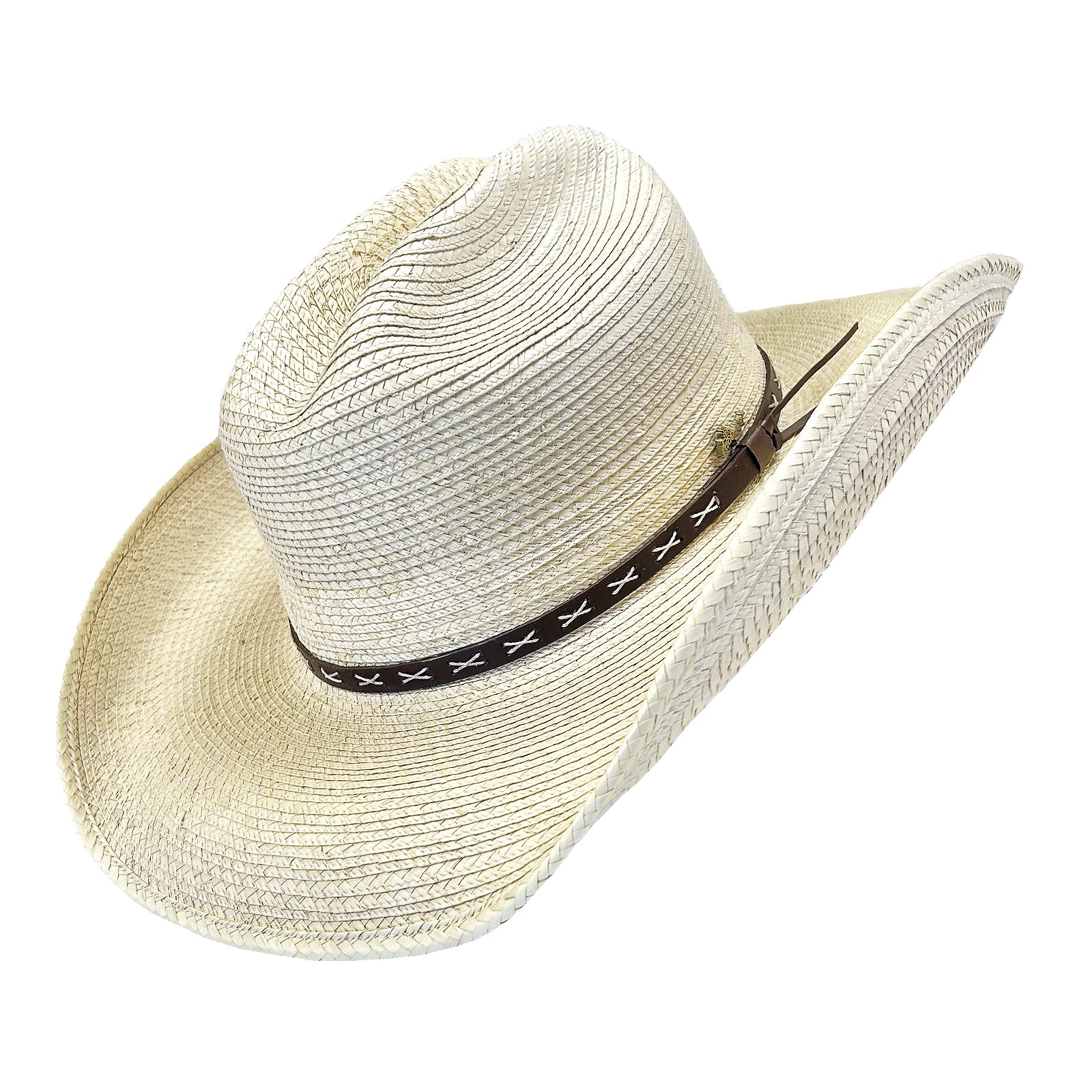 Straw Palm X Band Rolled Western Cowboy Hat