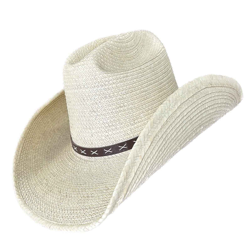 Straw Palm X Band Rolled Western Cowboy Hat