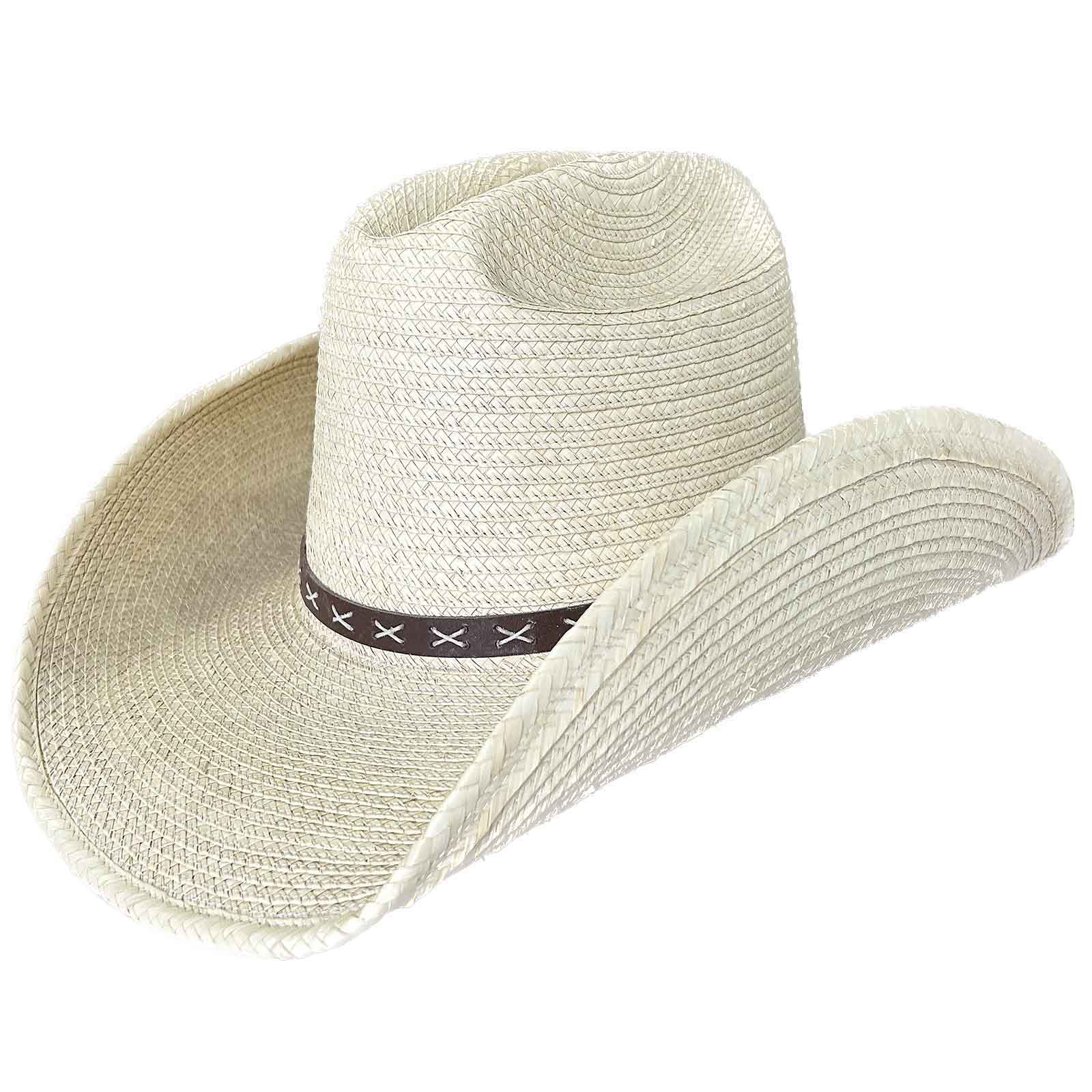 Straw Palm X Band Rolled Western Cowboy Hat