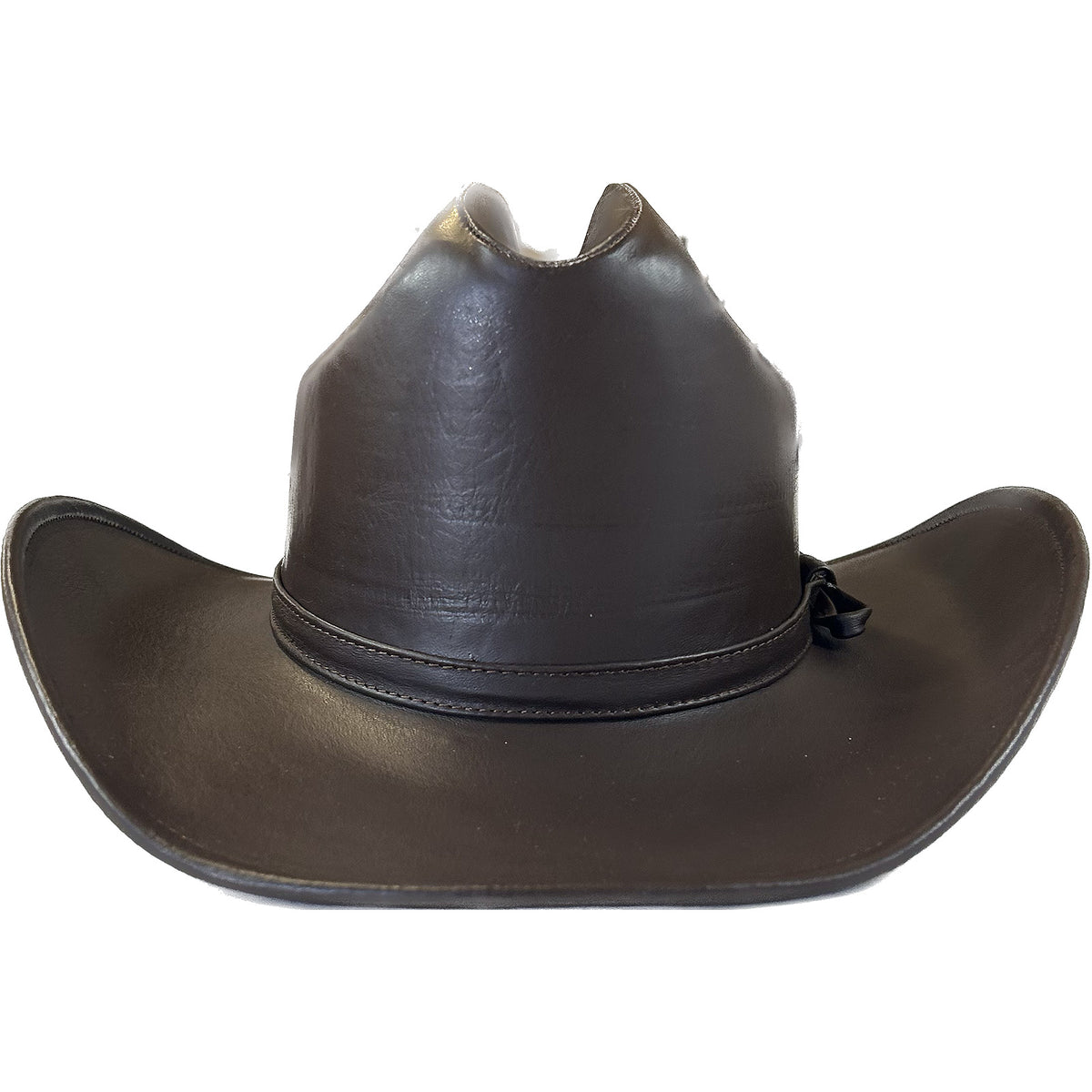 Brown Leather Western Cowboy Hat
