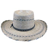 Premium Palm Straw Oval Crown Western Cowboy Hat with Chin Cord