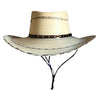 Premium Palm Straw Oval Crown Western Cowboy Hat with Chin Cord