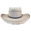 Premium Palm Straw Oval Crown Western Cowboy Hat with Chin Cord