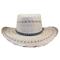 Premium Palm Straw Oval Crown Western Cowboy Hat with Chin Cord