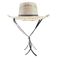 Premium Palm Straw Oval Crown Western Cowboy Hat with Chin Cord