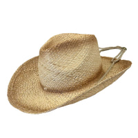 Raffia Full Vent Distressed Brown Band Straw Western Cowboy Hat