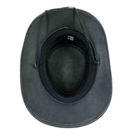 Black Leather Western Cowboy Hat with Laced Concho Hatband