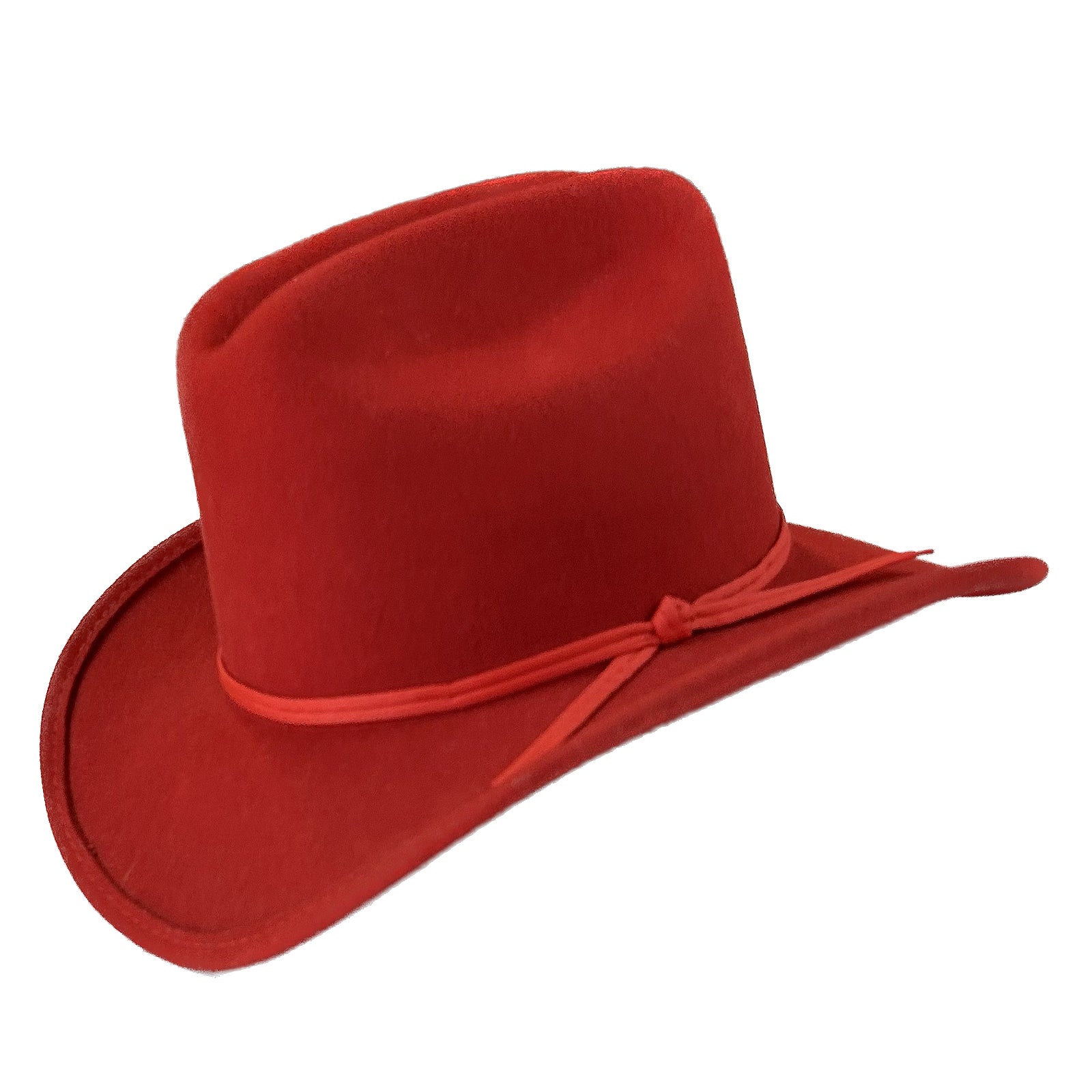 Kid's Red Felt Western Cowgirl Hat with Chin Strap - M