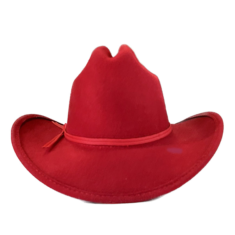 Kid's Red Hard 100% Wool Felt Western Hat - Xxs