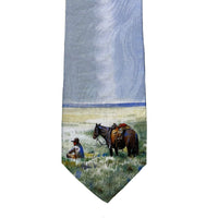 Limited-Edition Silk Sagebrush Picnic Silk Tie by Teal Blake