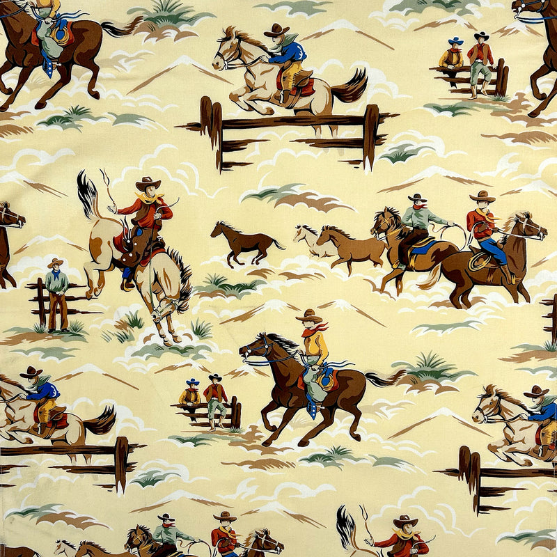 Rockmount Horses & Riders Western Cotton Bandana in Tan