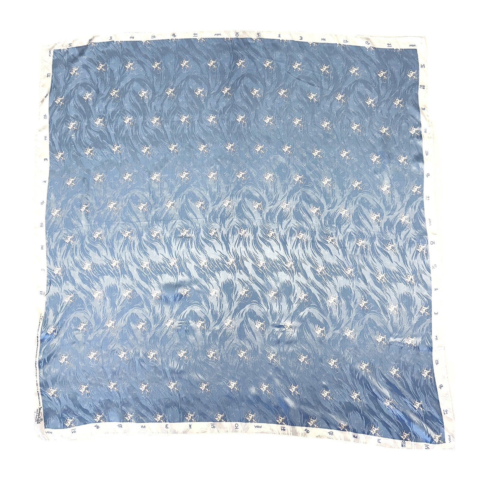 Vintage Roper & Brands Western Silk Scarf in Blue