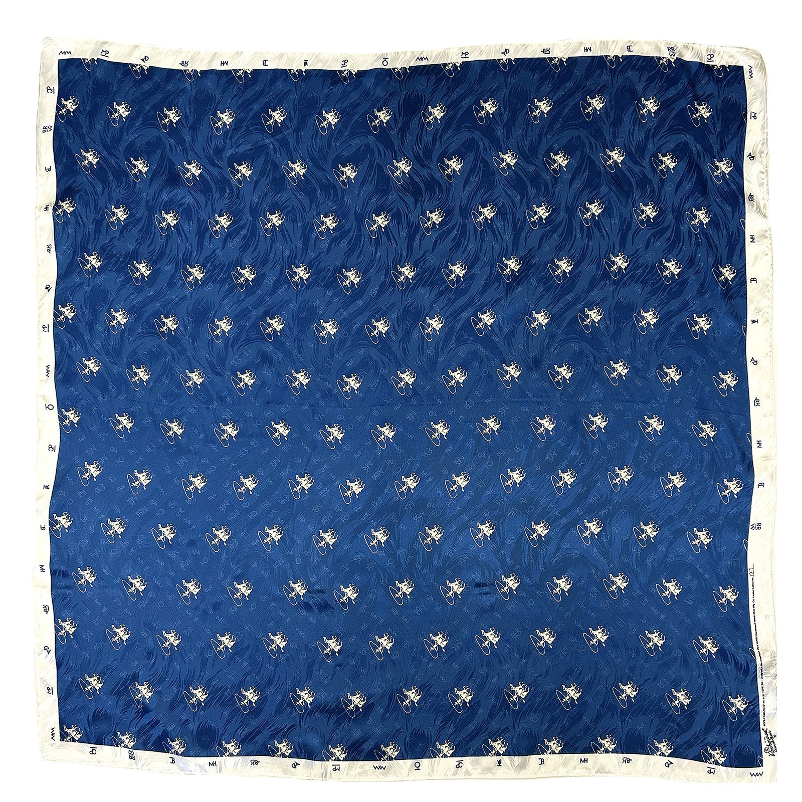 Vintage Roper & Brands Western Silk Scarf in Blue