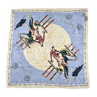 Vintage Rockmount Ranch Wear Bronc Silk Scarf in Blue