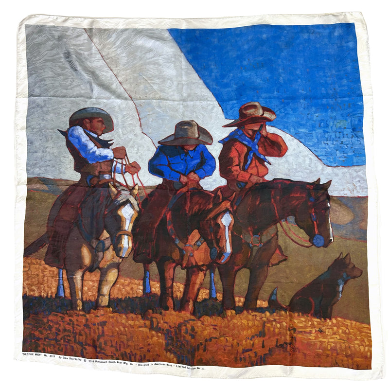 Limited-Edition Cowboy Solstice Moon Silk Scarf by Duke Beardsley