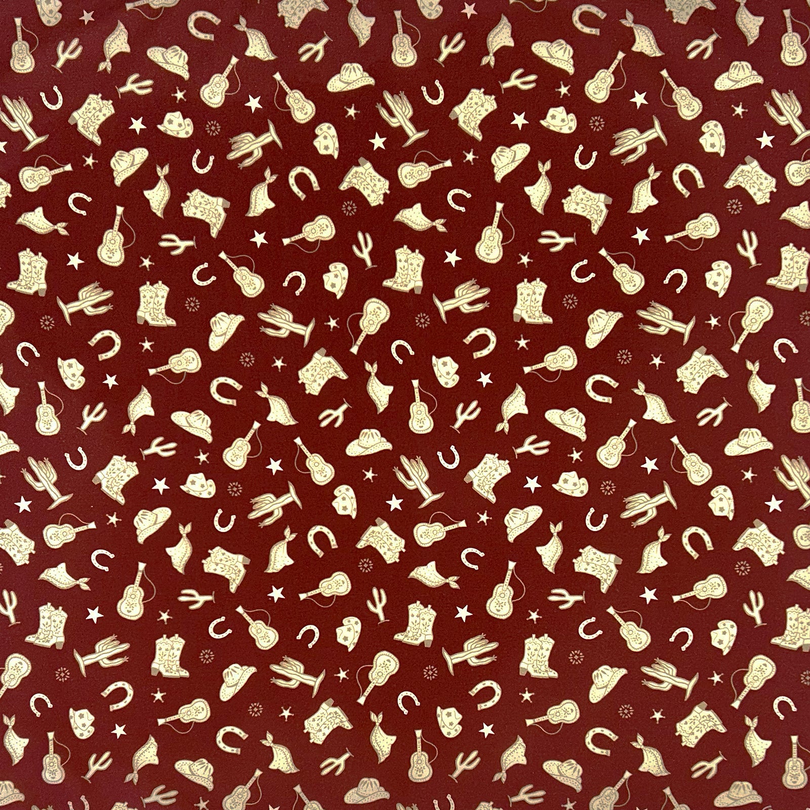 Guitars, Hats & Horseshoes Red Western Bandana