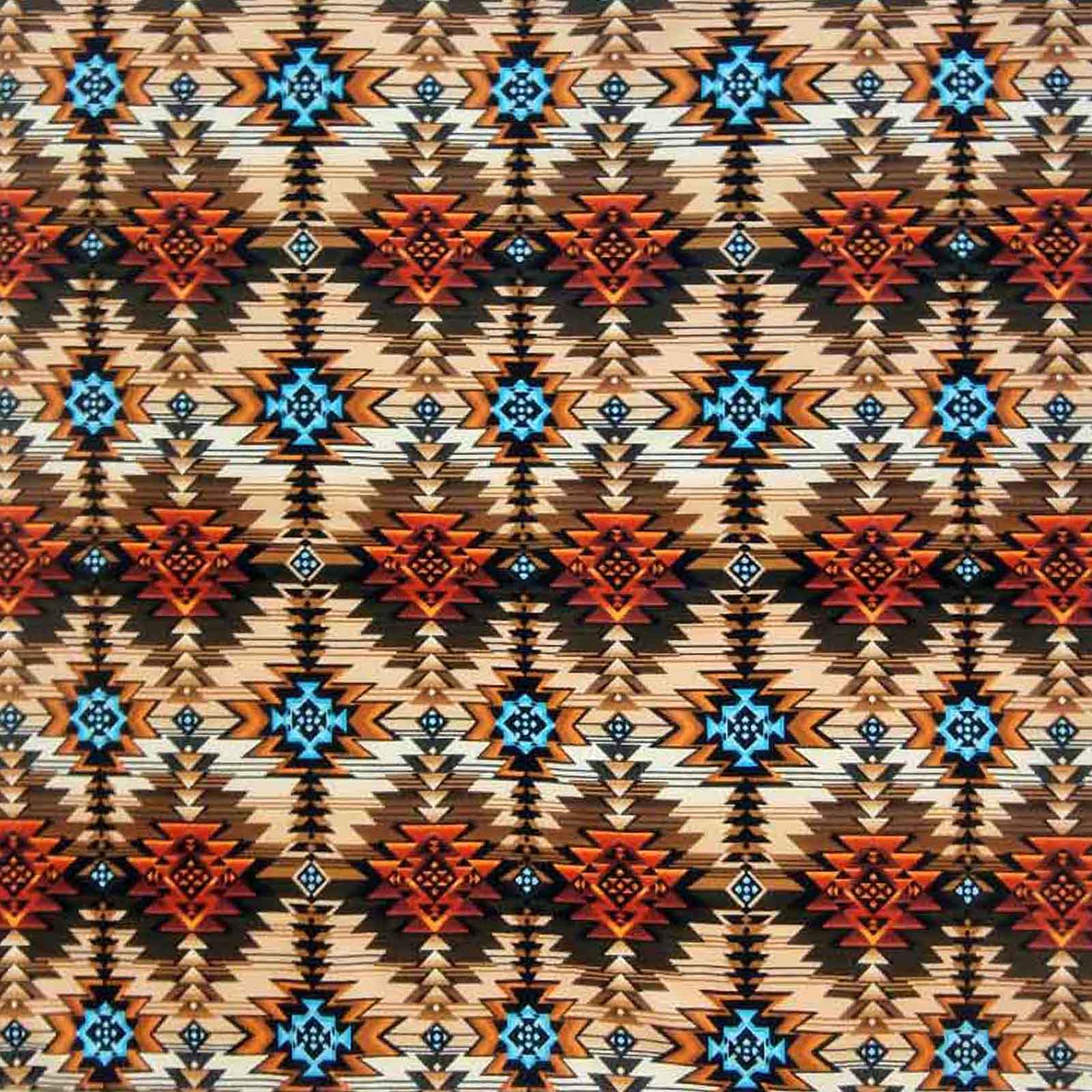 Native Print Western Cotton Bandana in Brown & Rust