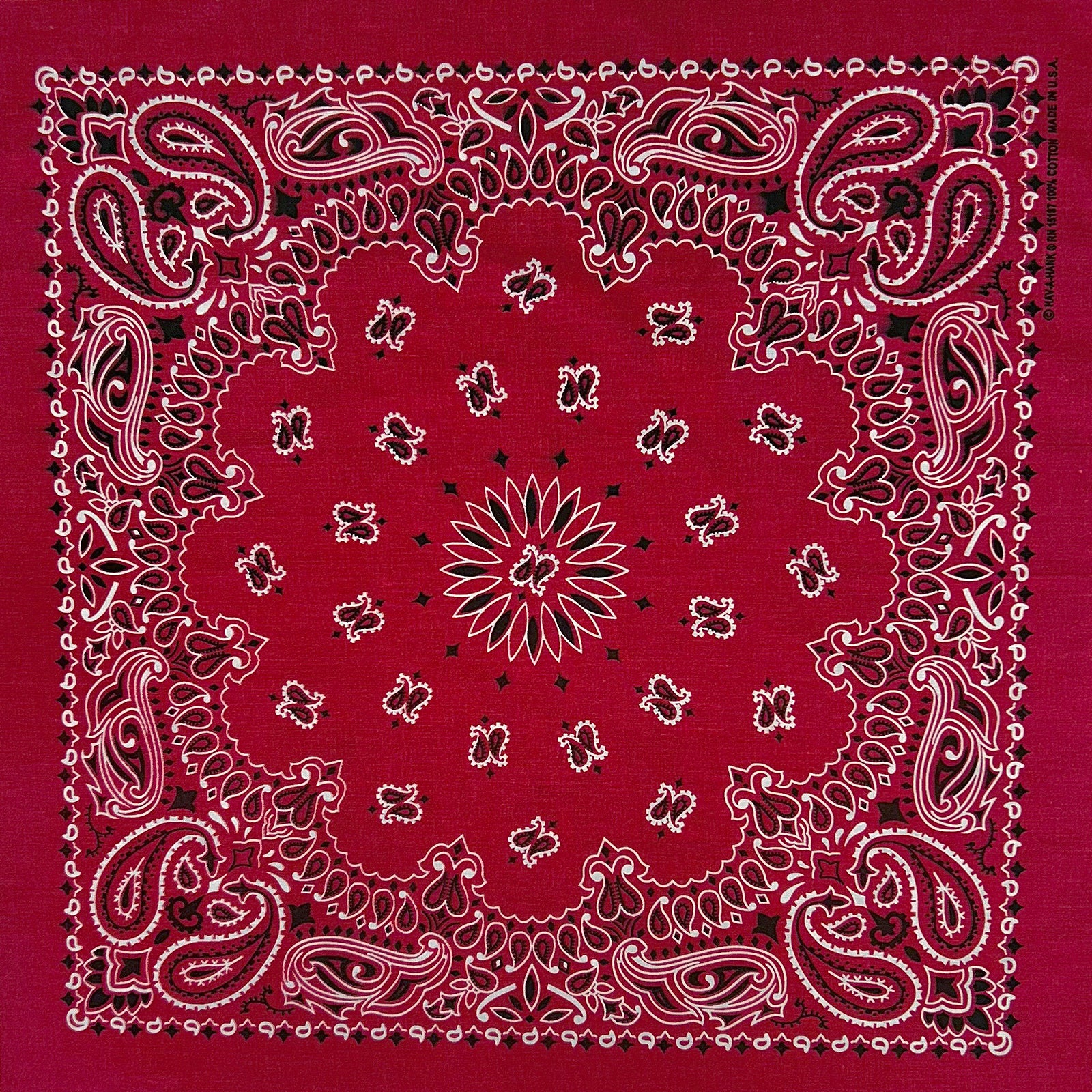 Paisley Western Cotton Bandana in Red