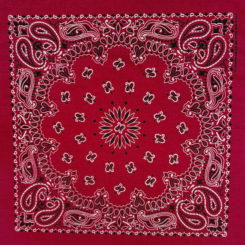 Rockmount Paisley Cotton Bandana Red display picture 1
