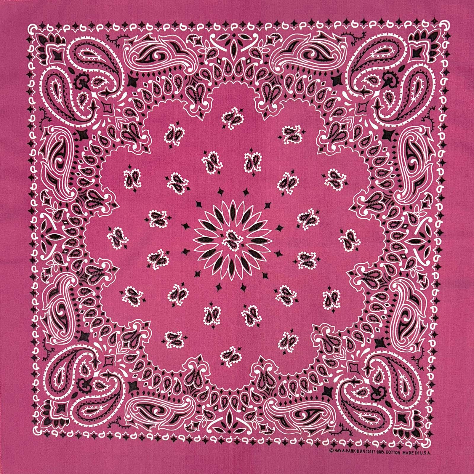 Paisley Western Cotton Bandana in Fuchsia