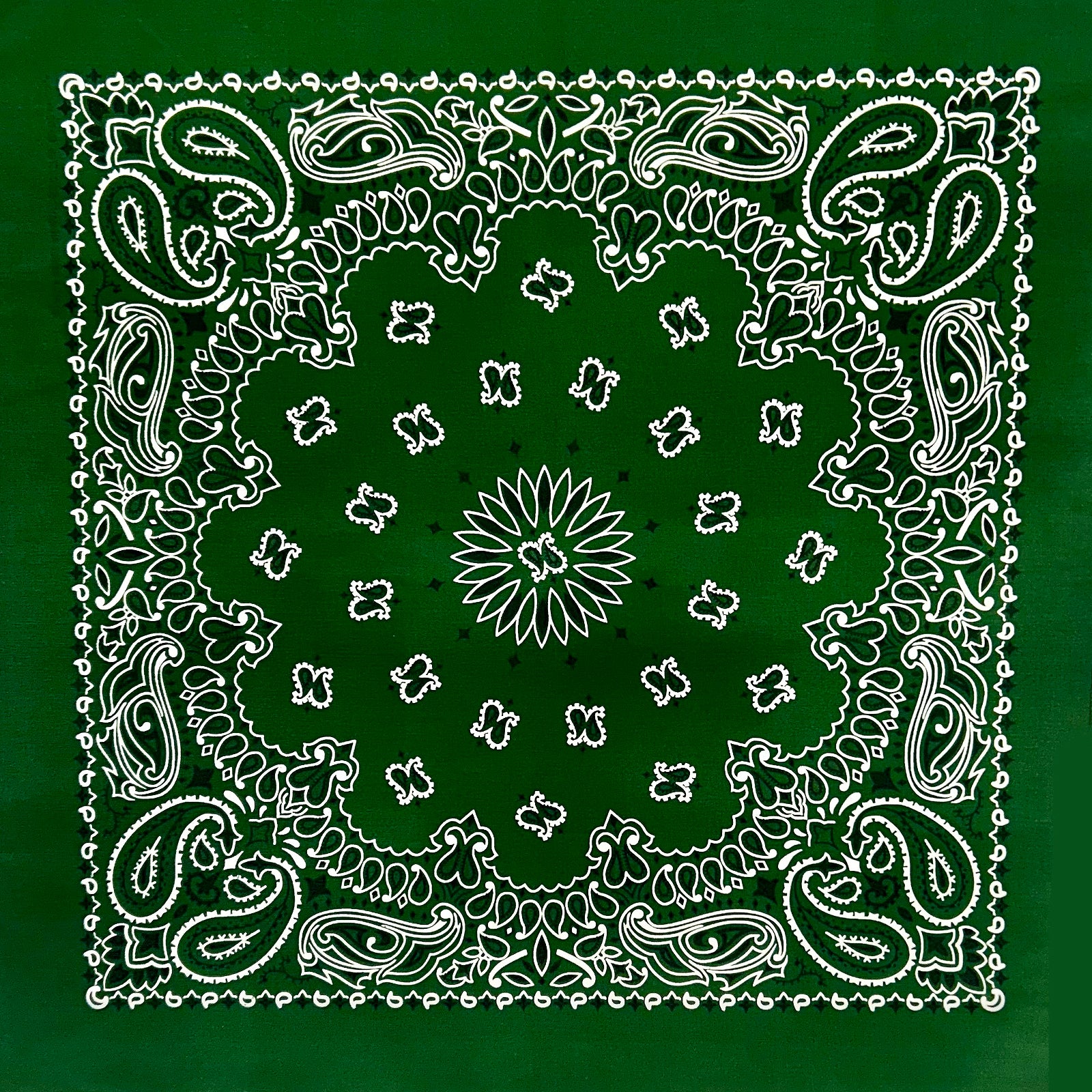 Paisley Western Cotton Bandana in Green