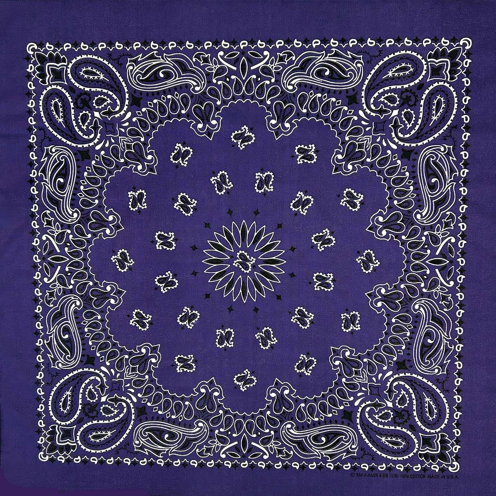 Paisley Western Cotton Bandana in Purple