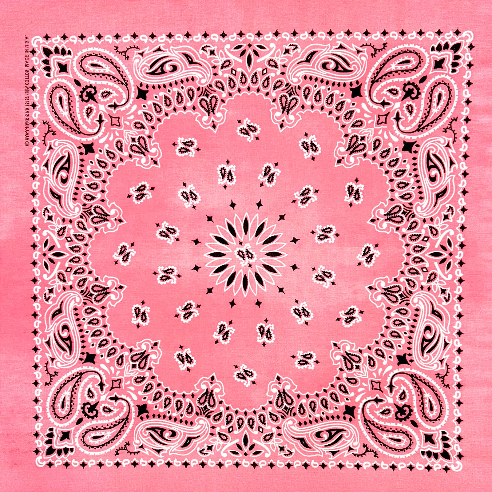 Paisley Western Cotton Bandana in Light Pink