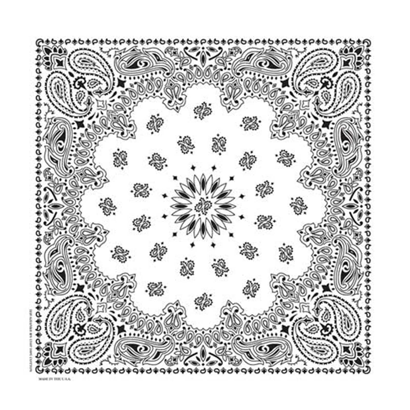 Paisley Western Cotton Bandana in White