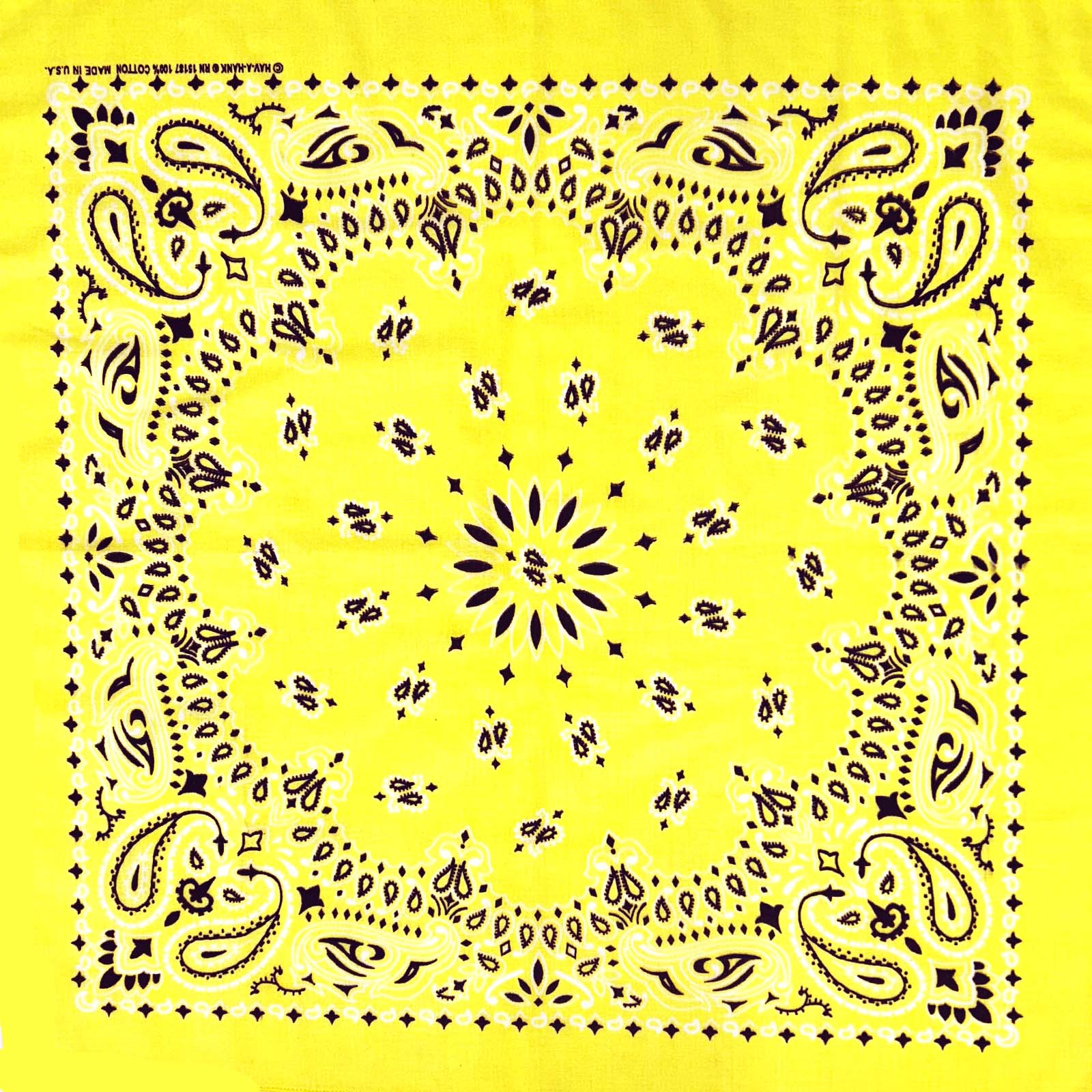 Paisley Western Cotton Bandana in Yellow