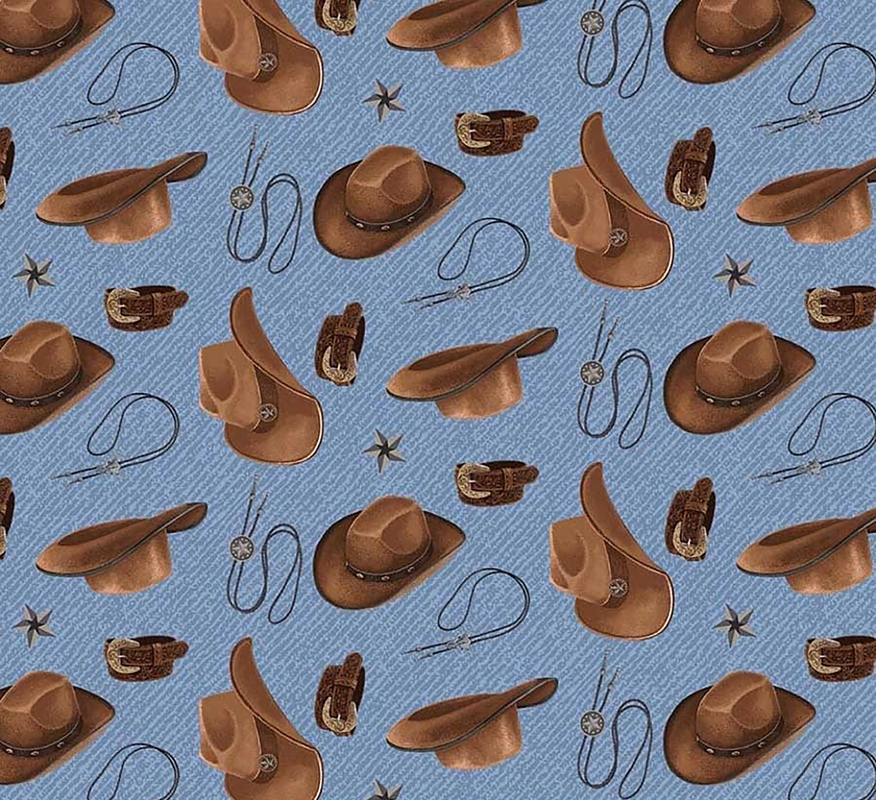 Hats, Belts & Bolos Western Cotton Bandana in Blue