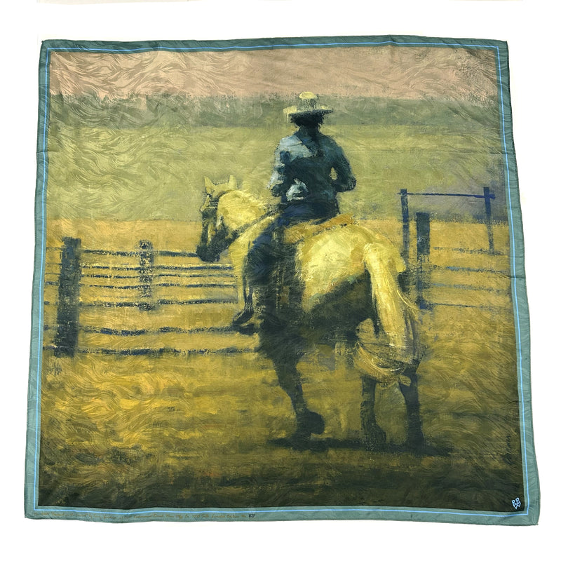 Limited-Edition Cowgirl in the Corral Silk Scarf by Terry Gardner