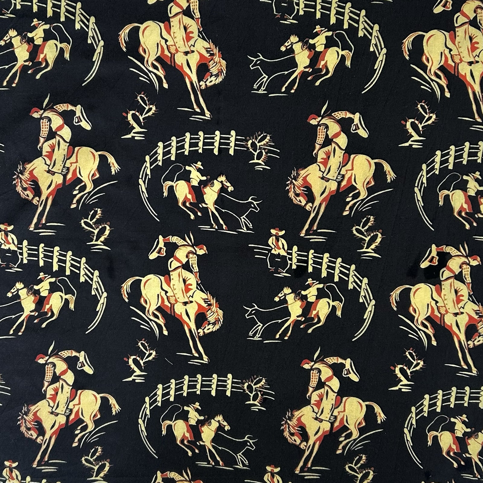 Vintage Rockmount Bronc Western Cotton Bandana in Black