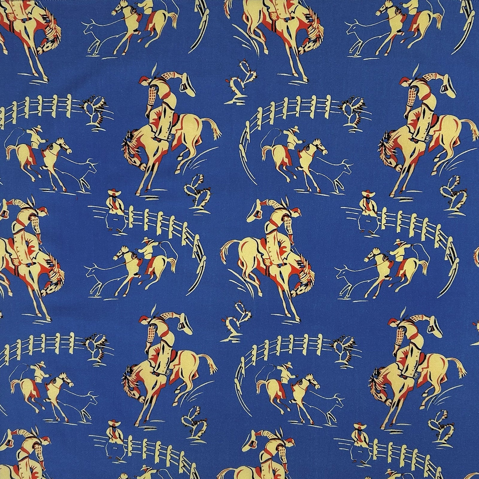 Vintage Rockmount Bronc Western Cotton Bandana in Blue