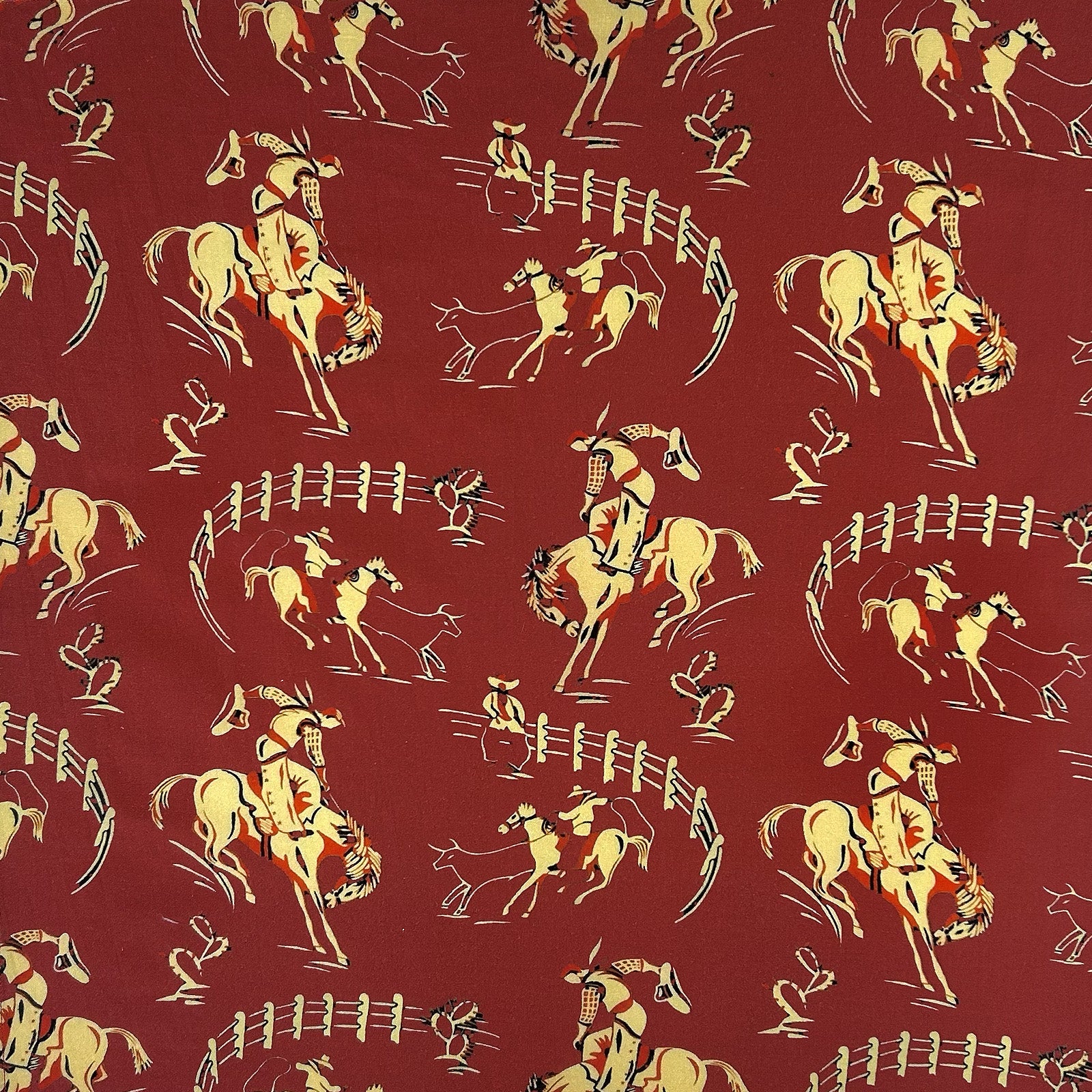 Vintage Rockmount Bronc Western Cotton Bandana in Red