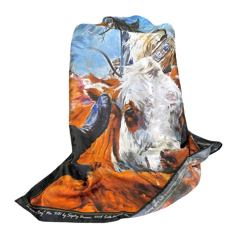 Limited-Edition Branding Day Silk Scarf by Sophy Brown