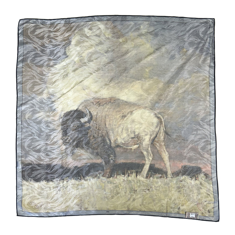 Limited-Edition Nothing But Buffalo & Sky Silk Scarf by Jeff Segler