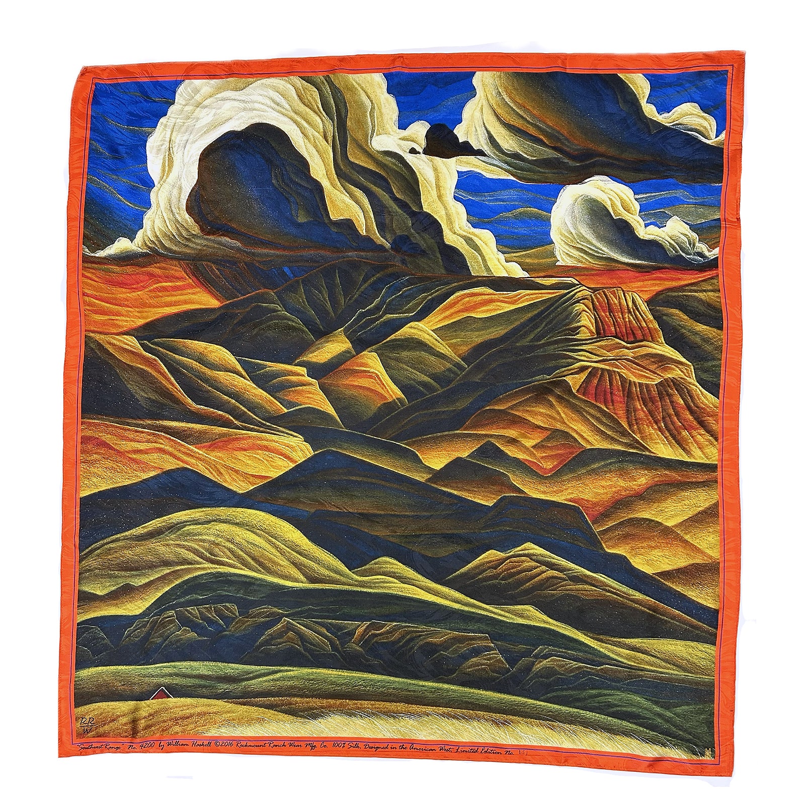 Limited-Edition Southwest Range Silk Scarf by William Haskell
