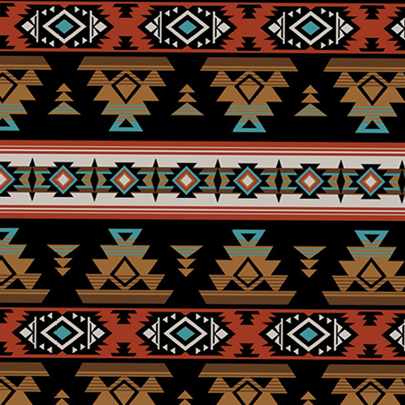 Black Native Print Western Bandana