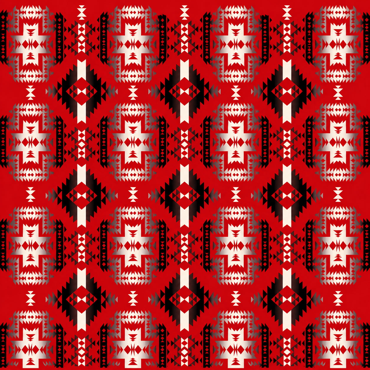 Native American Inspired Print Cotton Bandana in Red