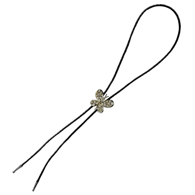 Rhinestone Butterfly Western Bolo Tie